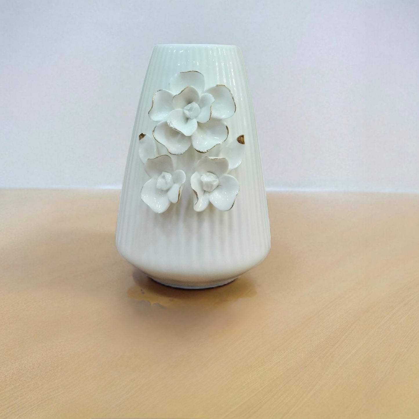 HIGH FINISH Ceramic Vase with 3D Floral Design PREMIUM QUALITY