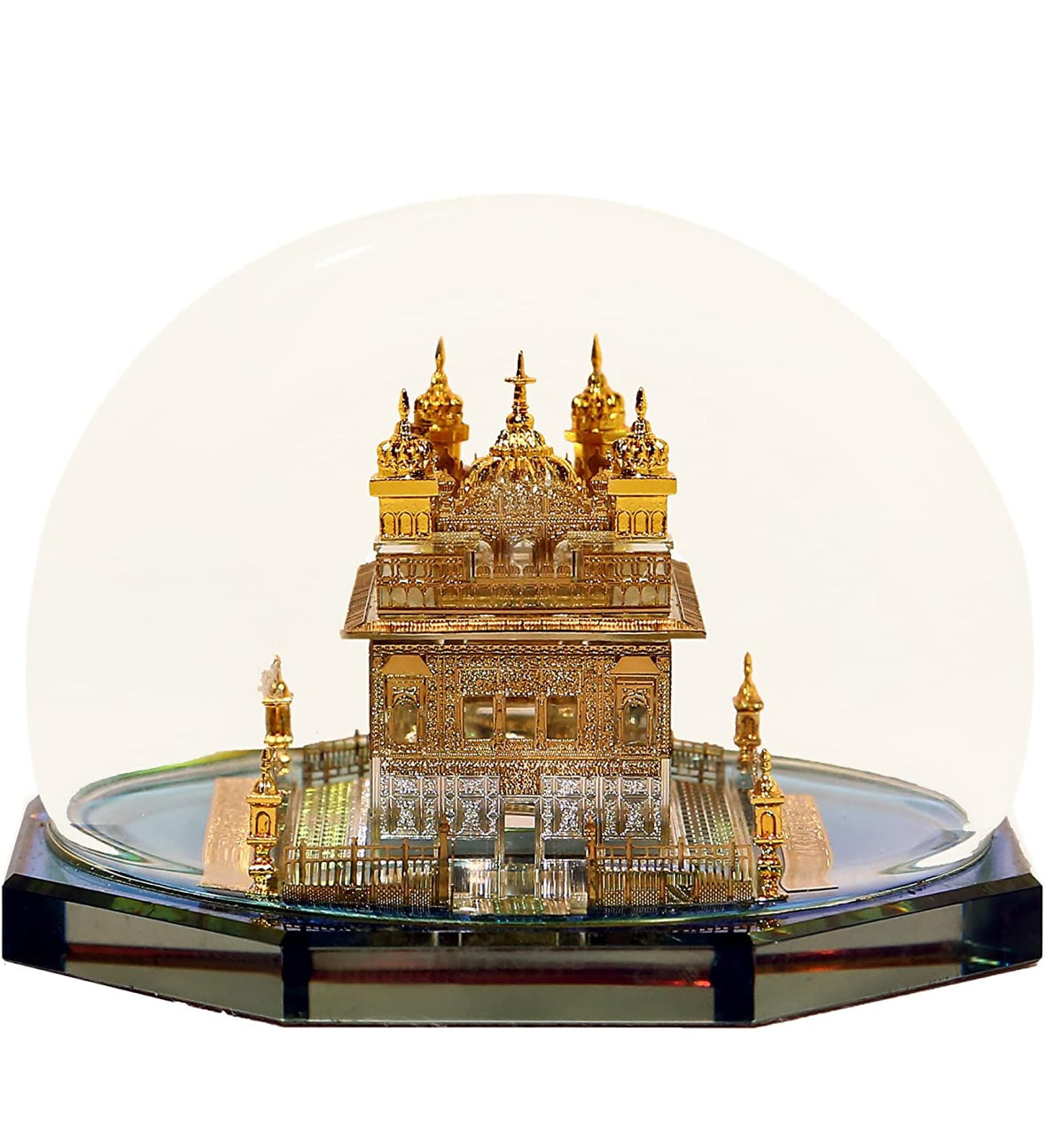 24K Gold Plated Golden Temple Replica in Crystal Dome