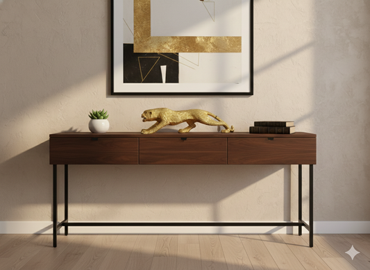 Dynamic Gold Textured Stalking Leopard/Cheetah Sculpture