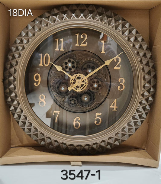 Vintage Gear Wall Clock – 18” Decorative Timepiece