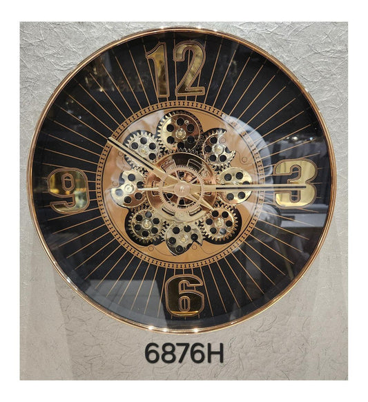 Steampunk Gear Accent Wall Clock – Copper & Black Design