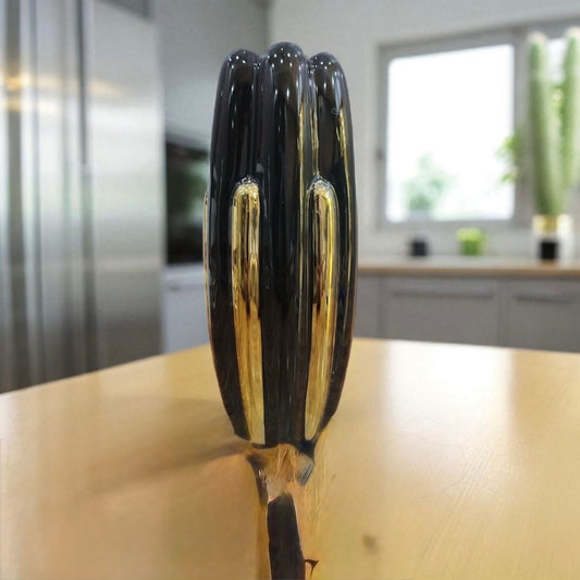 Modern Black & Gold Ceramic Vase