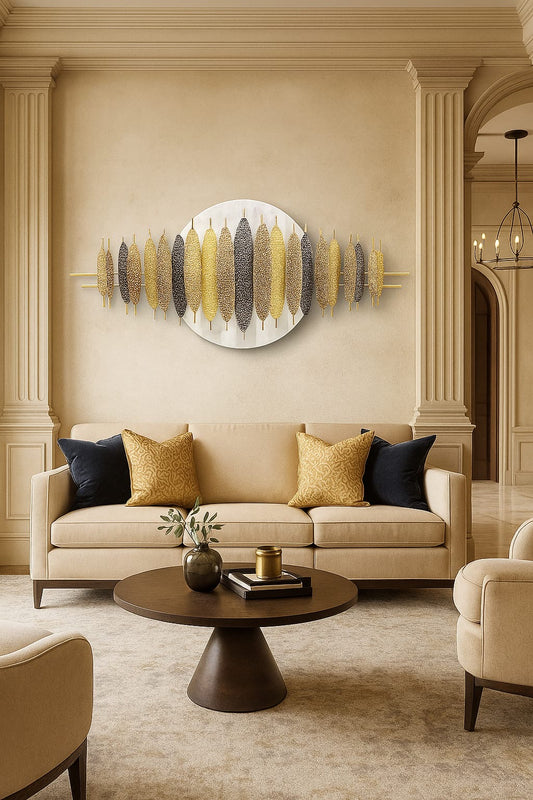 Imported Metal wall art with marble finishing on back