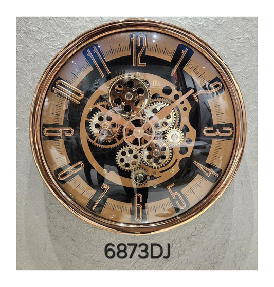 Industrial Gear Wall Clock – Metallic Finish with Modern Numerals