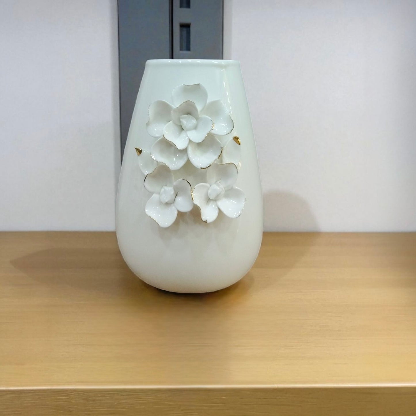 HIGH FINISH Ceramic Vase with 3D Floral Design PREMIUM QUALITY