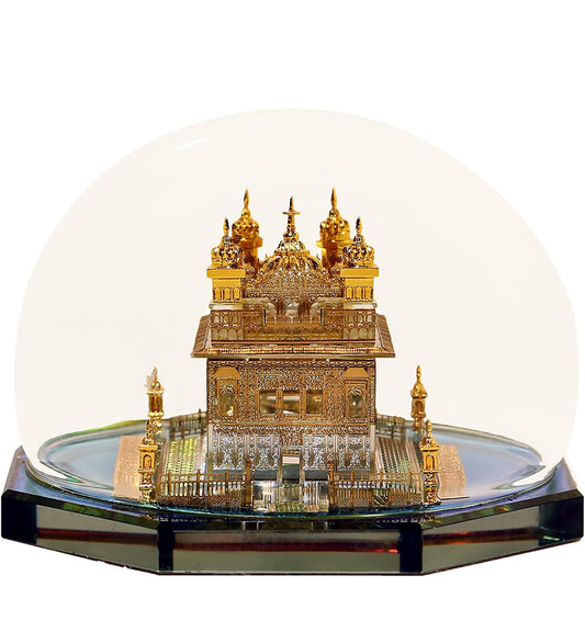 24K Gold Plated Golden Temple Replica in Crystal Dome